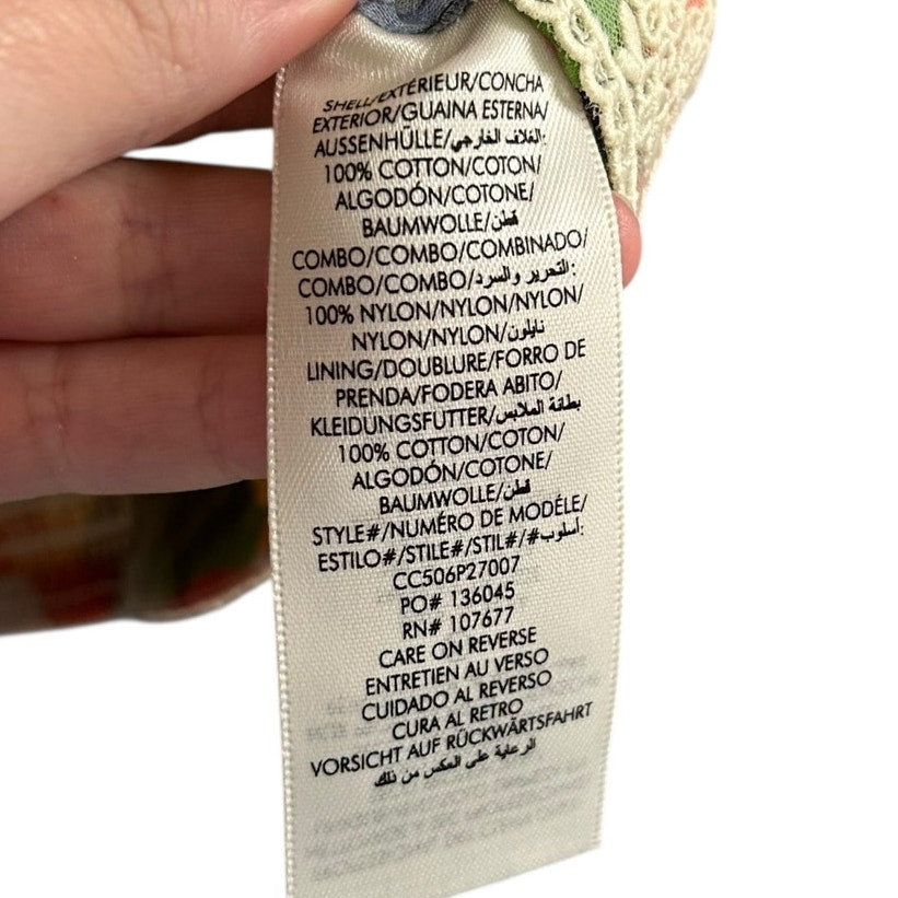 NWT Alice + Olivia Storm Floral Print Keeley Short Sleeve Blouse Womens Small