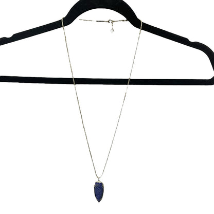 Kendra Scott Kimmy Necklace in Gold & Natural Cut Lapis Blue Stone