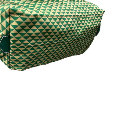 Prada Tessuto Triangulum Nylon Tote Bag Green Off White Triangle Print