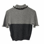 NWT Chloe Short Sleeve Polo Sweater Wool Cashmere Confident Grey Size Small