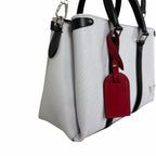 Louis Vuitton Soufflot Epi BB White Black Leather Two Way Handbag AS IS