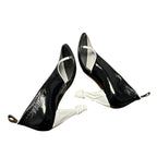 Louis Vuitton Black White Patent Leather Knotted Pump Heels Womens 39 / US 9