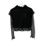 NWT Isabel Marant Black Ludivine Layered Guipure Lace Top Womens 36 / US 4