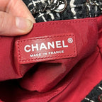 Chanel Gabrielle Black & White Tweed Leather Drawstring Bucket Bag