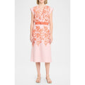 NWT Silvia Tcherassi Pink Orange Embroidered Olive Midi Dress Womens Small