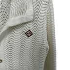 Casablanca Tennis Club White Wavy Gradient Long Sleeve Crochet Shirt Mens XS