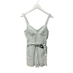 NWT Simkhai Hydrangea Blue Stripe Seersucker Kai Bustier Style Romper Small