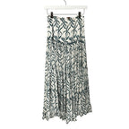 Alexandra Miro Blue White Printed Belted Tiered Viscose Midi Skirt Womens XS