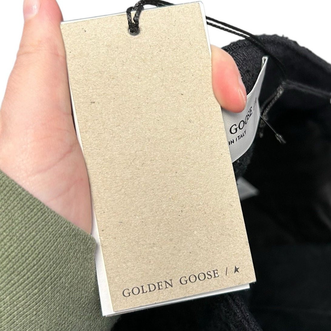 NWT Golden Goose Black Journey Kim Embellished Straight-Leg Jeans Womens 25