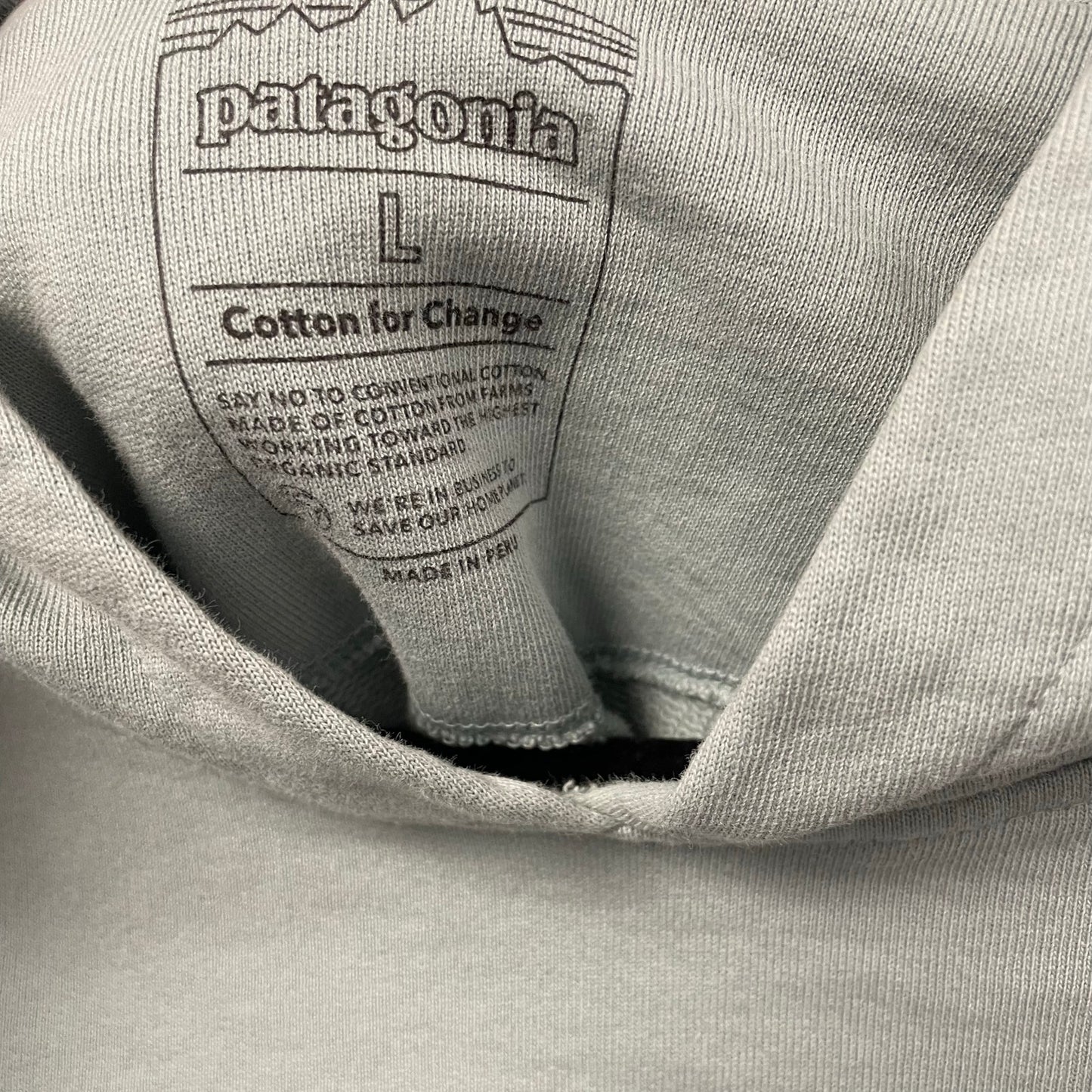 Patagonia Regenerative Organic Cotton Essential Hoodie Thermal Blue Womens Large