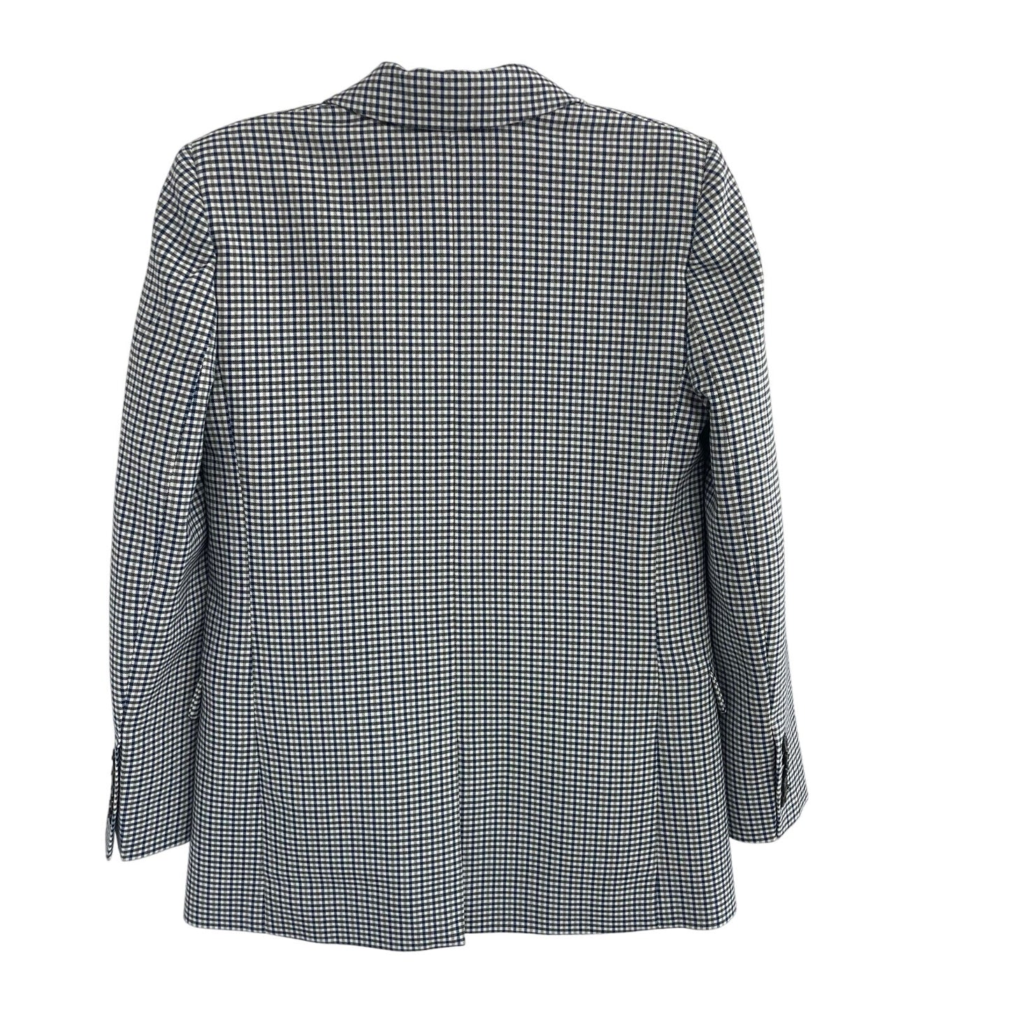 NWT Madewell The Kline Blazer Black Blue White Houndstooth Plaid Womens 0