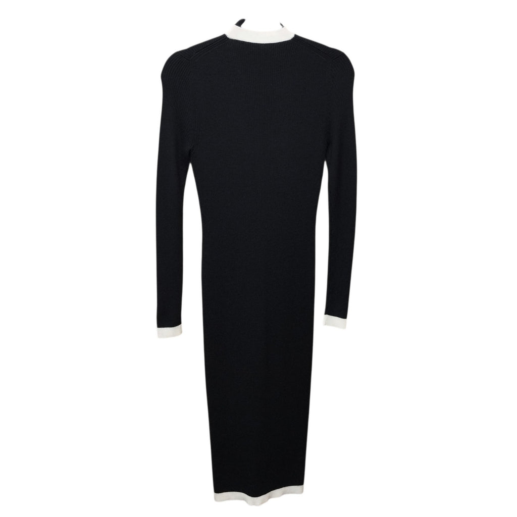 Alice + Olivia Womens Alcina Rib Knit Midi Sweater Dress Small Wool Blend Preppy