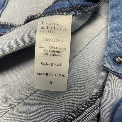 Frank & Eileen Kinsale Light Wash Denim Raw Hem Cropped Jean Womens Size 6