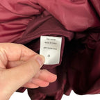 NWT STAUD Burgundy Mariposa Recycled Nylon Midi Bubble Skirt Womens Medium