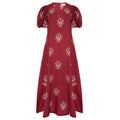 Hunter Bell Harrison Midi Dress in Mulberry Fleur Pure Cotton Womens Medium