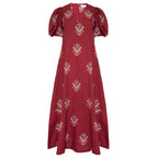 Hunter Bell Harrison Midi Dress in Mulberry Fleur Pure Cotton Womens Medium