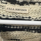 Ulla Johnson Hana Pullover Sweater Cream Black Zebra Print Puff Sleeves Medium