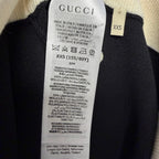 NWT Gucci Wool Knit Midi Skirt Black Ivory GG Logo Embroidered Womens XXS