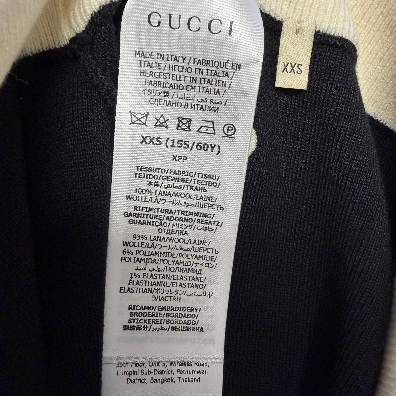 NWT Gucci Wool Knit Midi Skirt Black Ivory GG Logo Embroidered Womens XXS