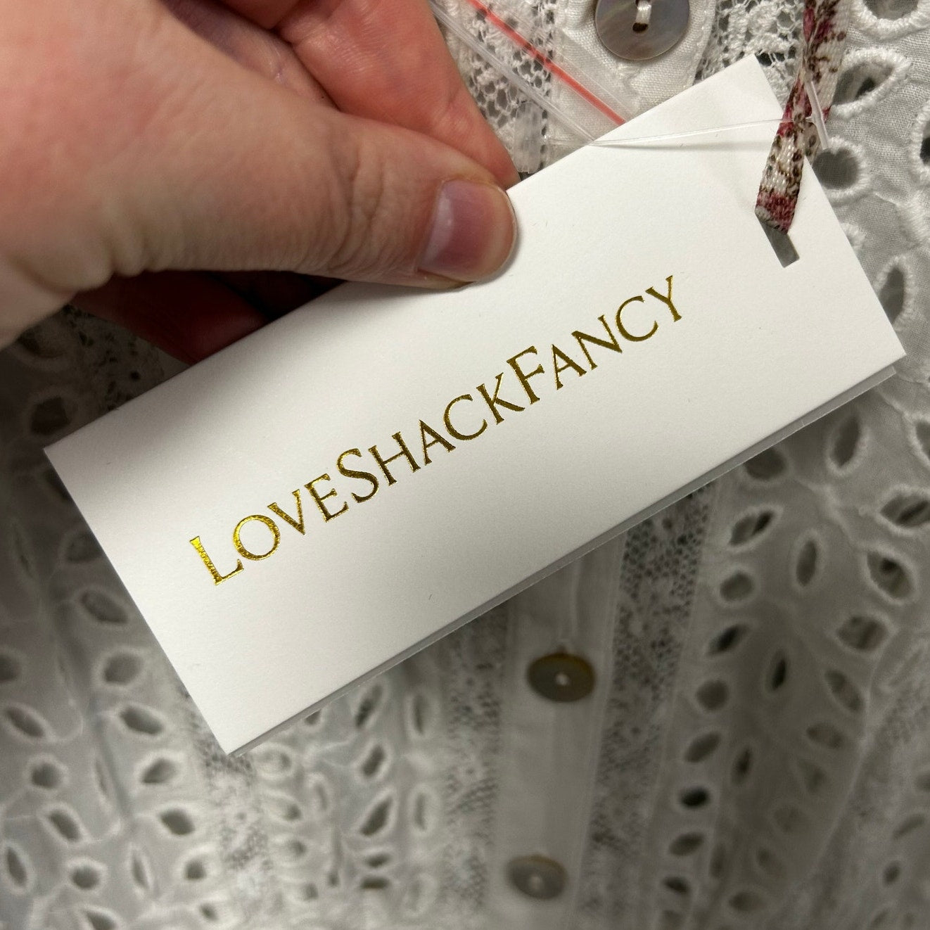 NWT LoveShackFancy Off White Lace Botina Tiered Ruffle Midi Dress Womens 2