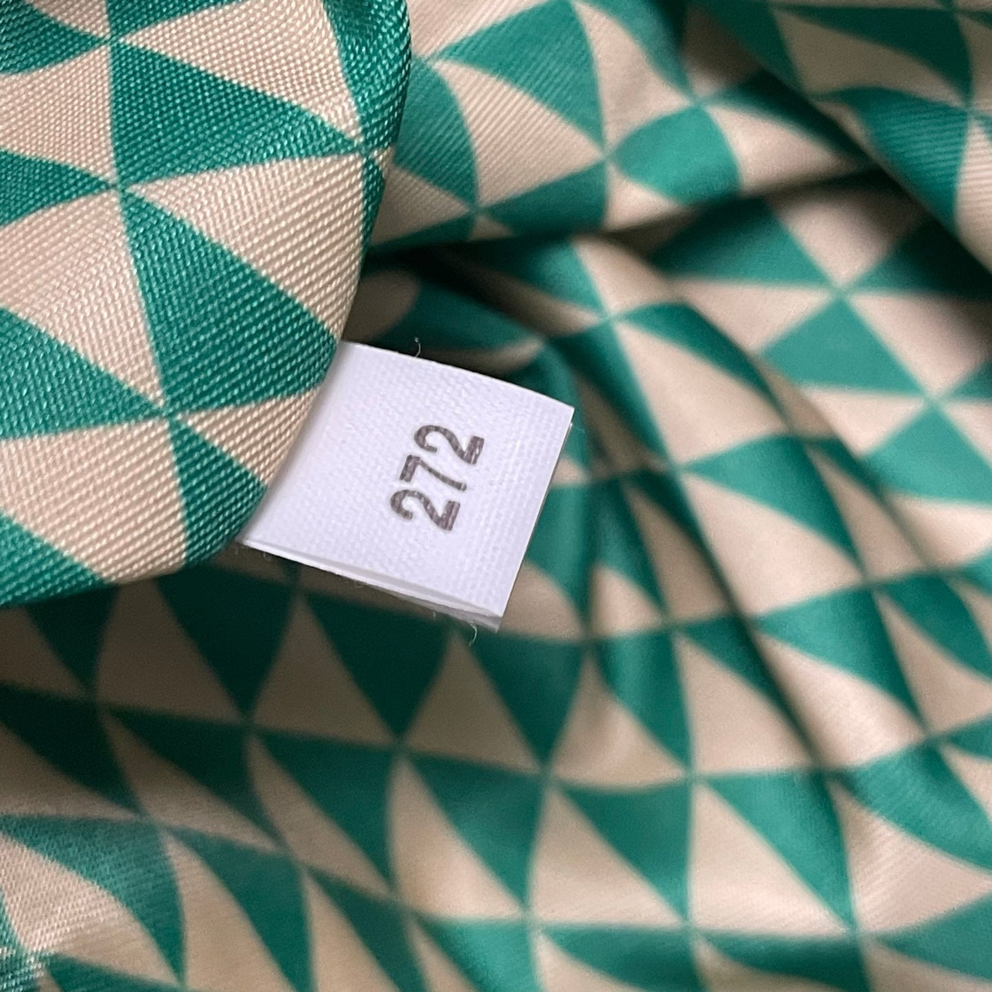 Prada Tessuto Triangulum Nylon Tote Bag Green Off White Triangle Print