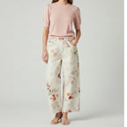 Gabriela Hearst Amoret Printed Linen Barrel-Leg Jeans Multi White Floral Size 24
