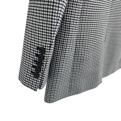 NWT Madewell The Kline Blazer Black Blue White Houndstooth Plaid Womens 0