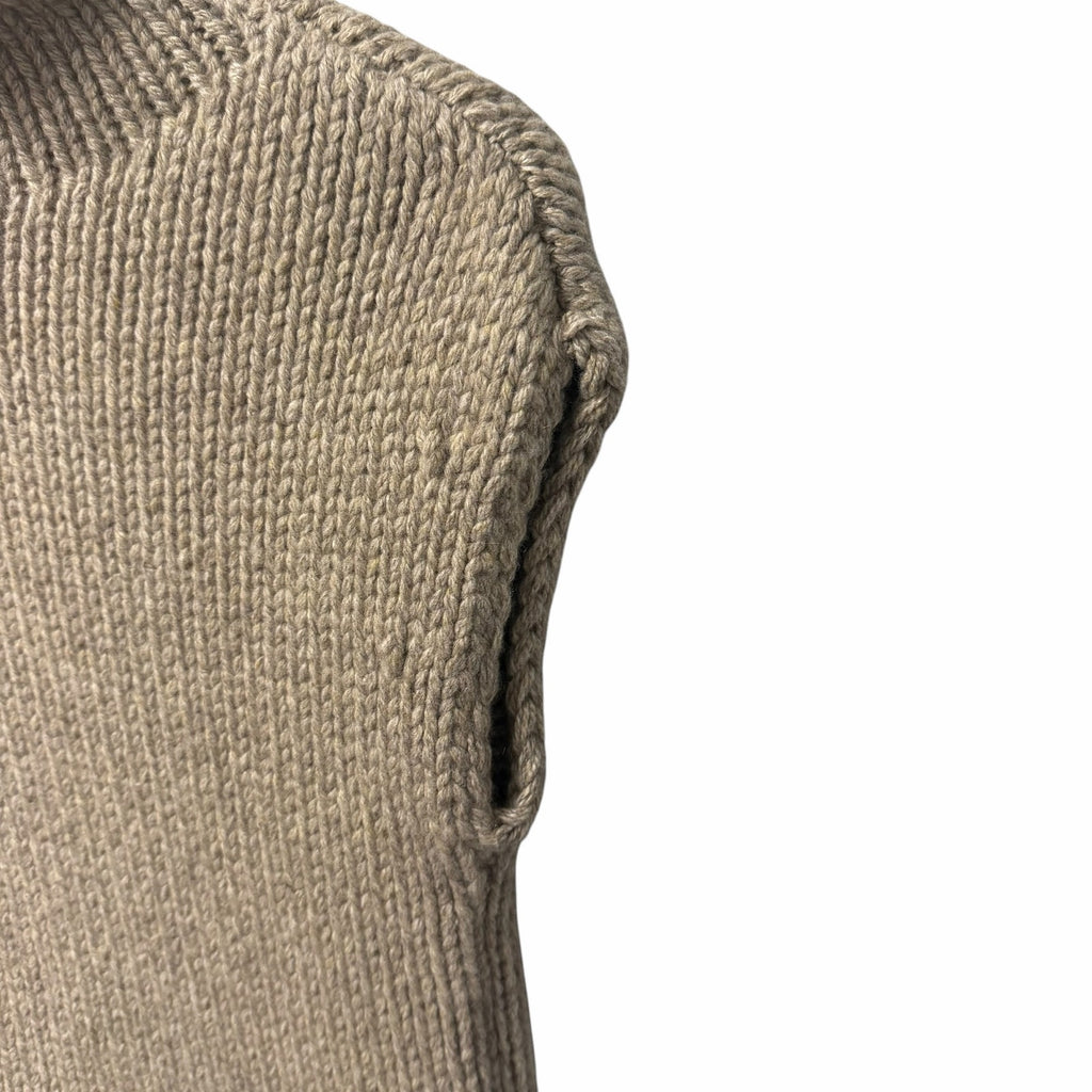 NWT Khaite Sly Top in Sepia Pure Cashmere Knit Stand Collar Cap Sleeves Size XS