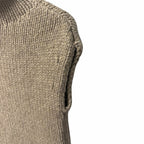 NWT Khaite Sly Top in Sepia Pure Cashmere Knit Stand Collar Cap Sleeves Size XS
