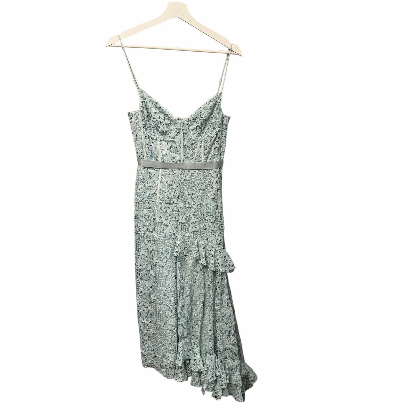 NWT Erdem Melora Asymmetric Lace Midi Dress Sky Blue US 4 *Worn by Taylor Swift*