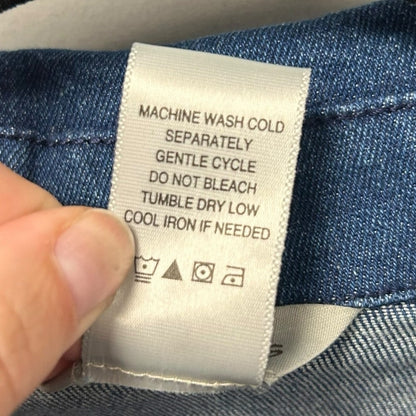 Multiples Blue Multicolor Embroidered Four Pocket Denim Jacket Womens Large