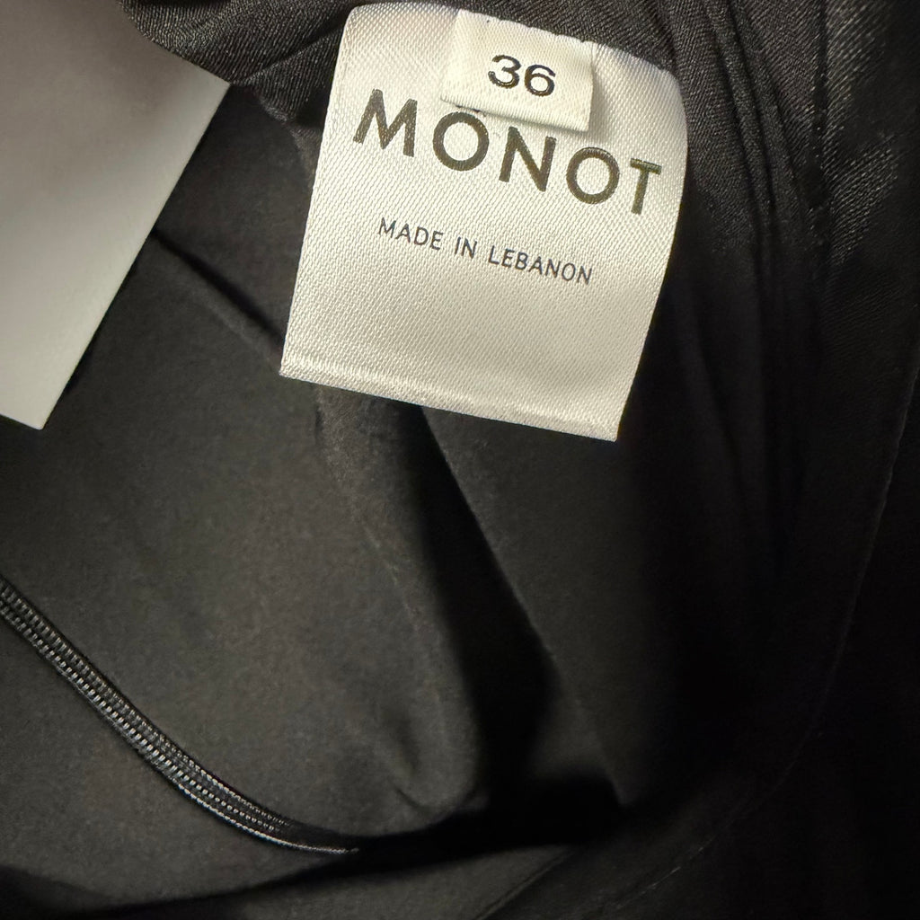 NWT Monot Tuxedo Playsuit Romper Lamé Trim Black Crepe Womens IT 36 / US 0