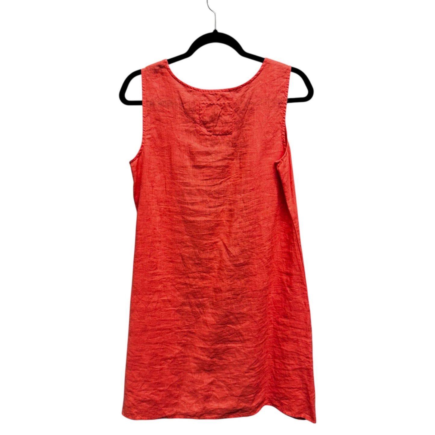 Johnny Was Coral Embroidered Sleeveless Round Neck Side Slit Tunic Womens Small