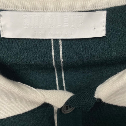 NWT Cuddle Up Cashmere Blend Long Sleeve Polo Top Forest Green Womens Small