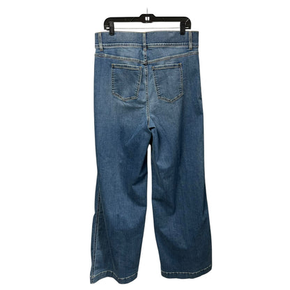 NWT Spanx Vintage Indigo Blue Seamed Front Wide Leg Jeans Womens 1X Tall