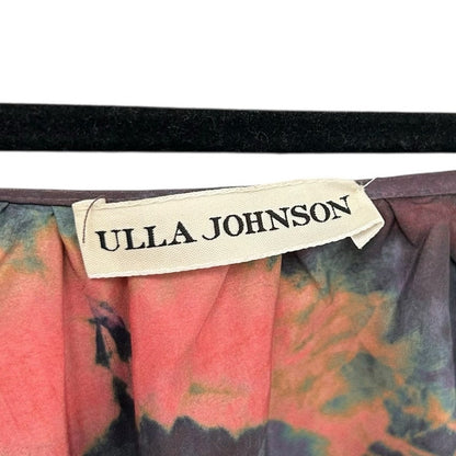 Ulla Johnson Semira Tiered Puff Sleeve Silk Tie Dye Mini Dress Womens Size 8