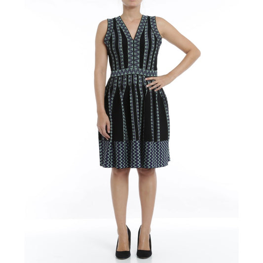 M Missoni Graphic Motif Sleeveless Knee Length V Neck Dress Womens 40 / US 4
