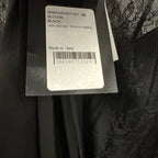 NWT Givenchy Black Lace Button Front Lavaliere Silk Tie Neck Blouse FR 36 / US 4
