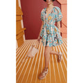 Ulla Johnson Farah Passion Flower Print Tiered Silk Tafetta Mini Dress Womens 2