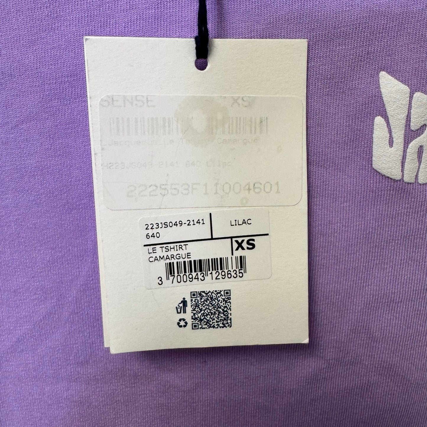 NWT Jacquemus Purple Short Sleeve Crewneck Camargue Cotton Top Womens X-Small