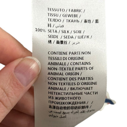 Gucci Cream Navy Orange Horsebit Print 100% Silk Pleated Mini Dress Womens XS/S?