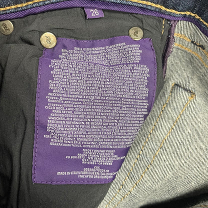Ralph Lauren Purple Label Made in Italy Dark Wash Denim Skinny Jean Womens 26