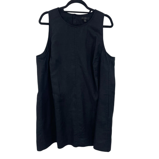 J. Crew 100% Linen Black Sleeveless Shift Dress with Pockets Womens Plus Size 2X