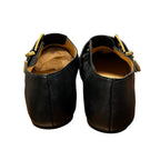 Chloe Susan Black Gold Studded Buckled Round Toe Leather Flats Womens 39 / US 9