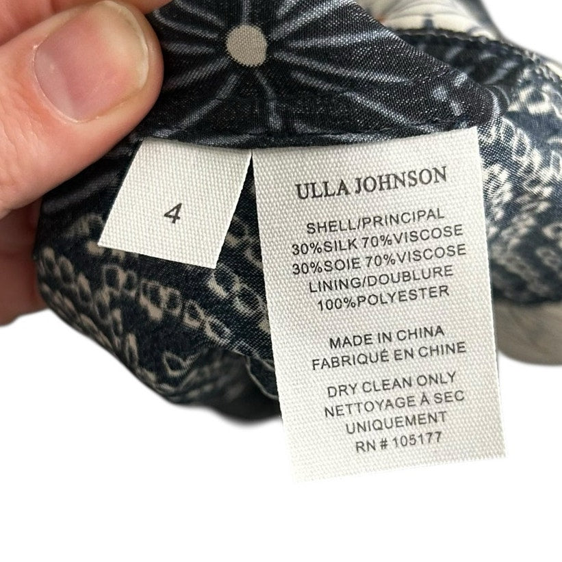 NWT Ulla Johnson Twilight Keira Printed Sleeveless Tie Midi Dress Womens 4