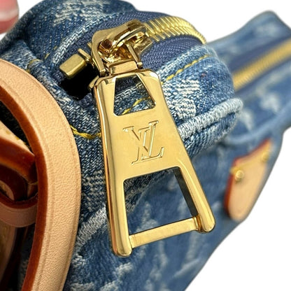 Louis Vuitton 2024 Croissant MM Monogram Denim Blue Shoulder Bag