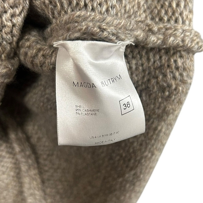 NWT Magda Butrym Beige Cashmere Blend Knit Cap Sleeve Mini Dress 36 / US 4