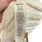 NWT KHAITE Glaze Ivory Val Ribbed V Neck Cotton Blend Knit Tank Top Womens XS