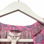 Apiece Apart Mini Mitte Dress Sunfaded Floral Pink Blue Organic Cotton Small