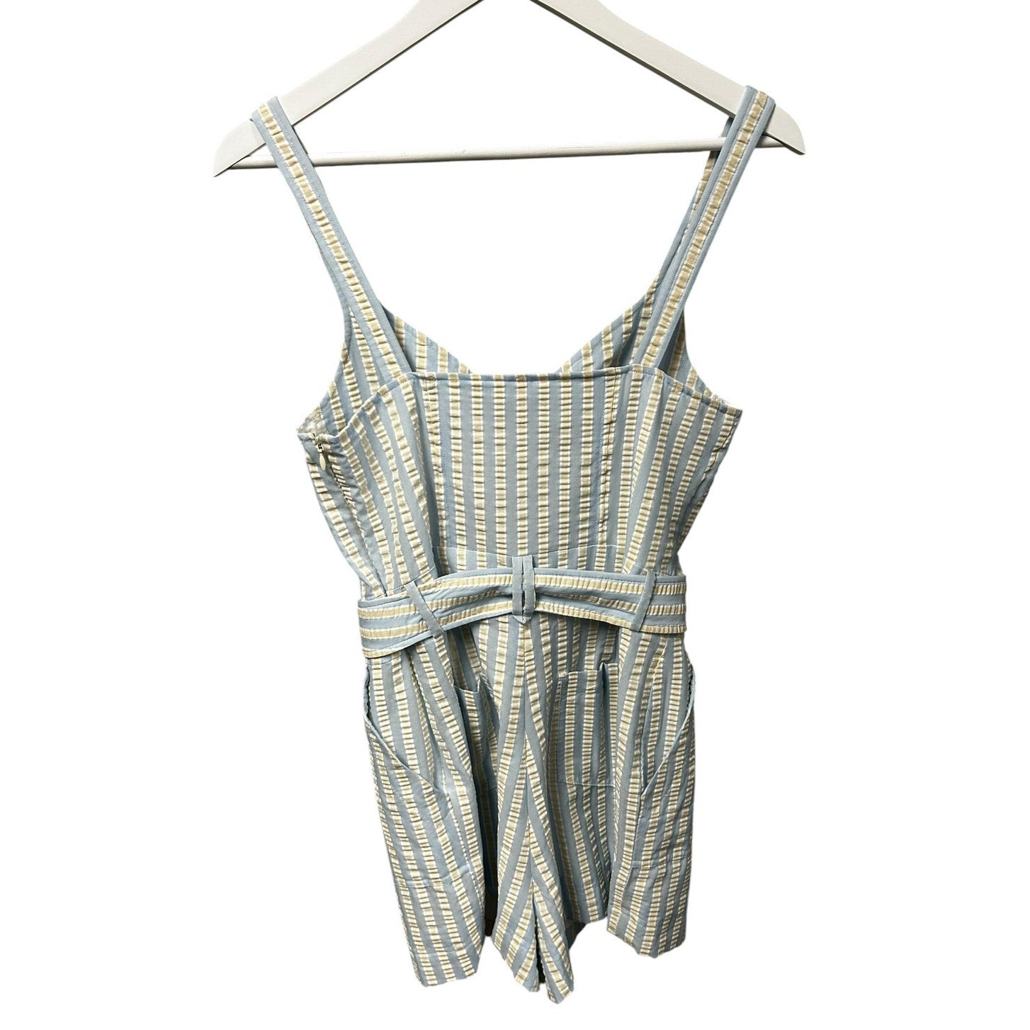 NWT Simkhai Hydrangea Blue Stripe Seersucker Kai Bustier Style Romper Small